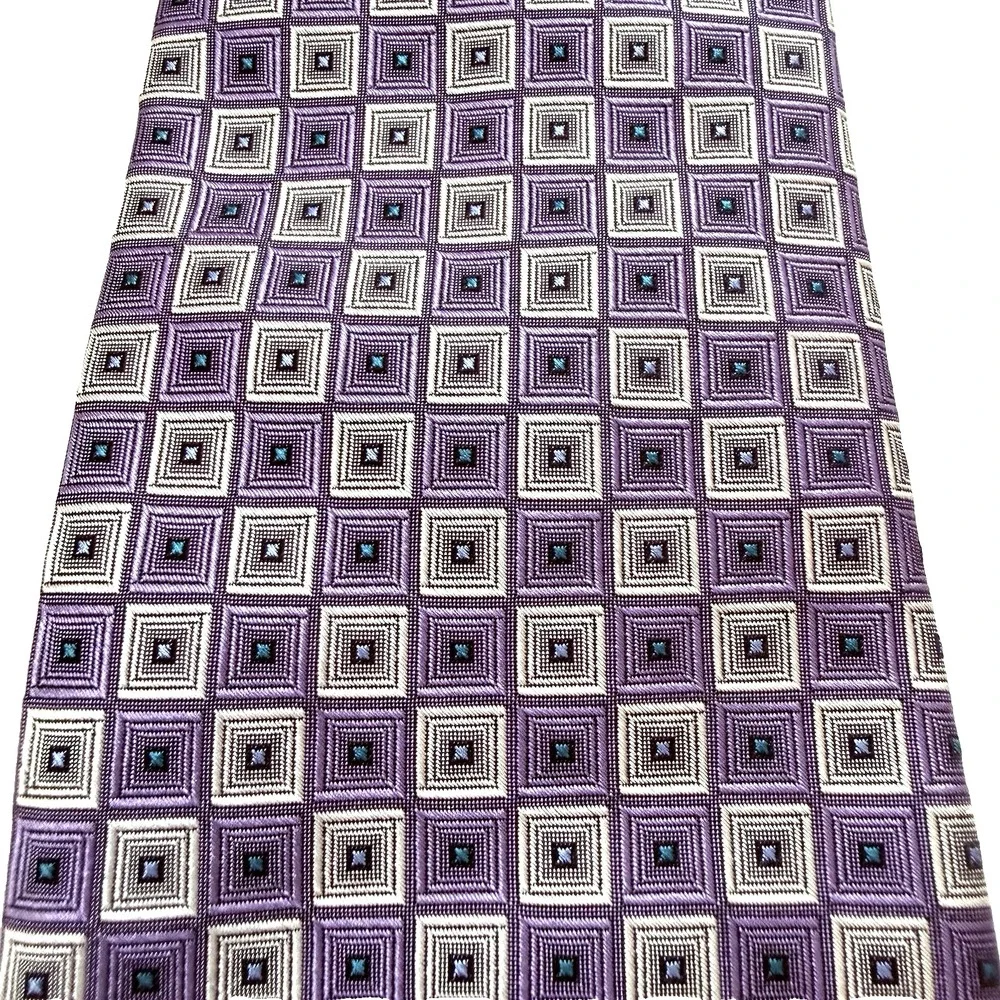 Jos A Bank Purple Silk Jacquard Necktie Tie 60